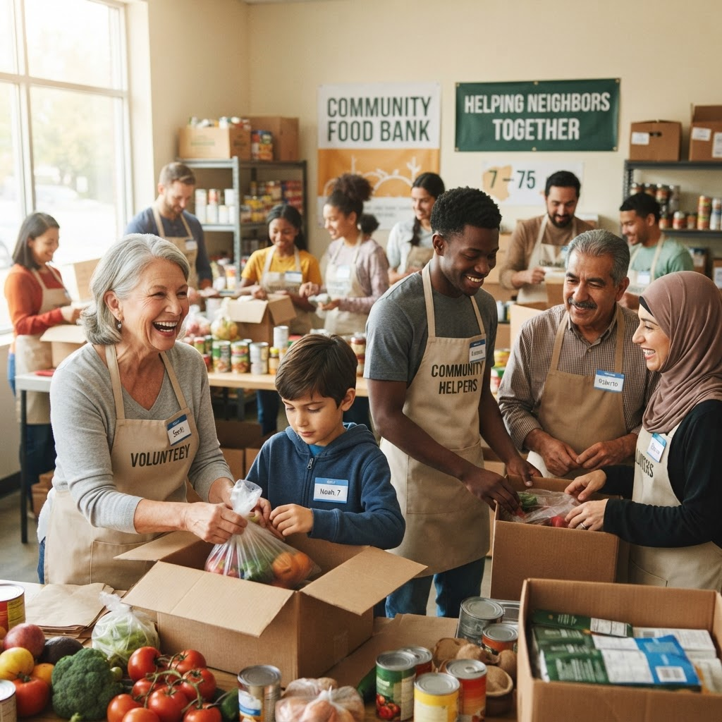 Community volunteers working together